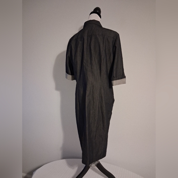 Lafayette 148 Darkwash Denim Midi Dress - Picture 2 of 14